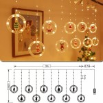 Led fényfüggöny karácsonyi figurákkal